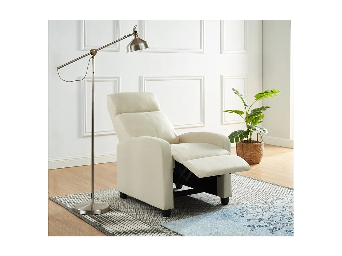 Fauteuil inclinable ALVA tissu écru fonction push back