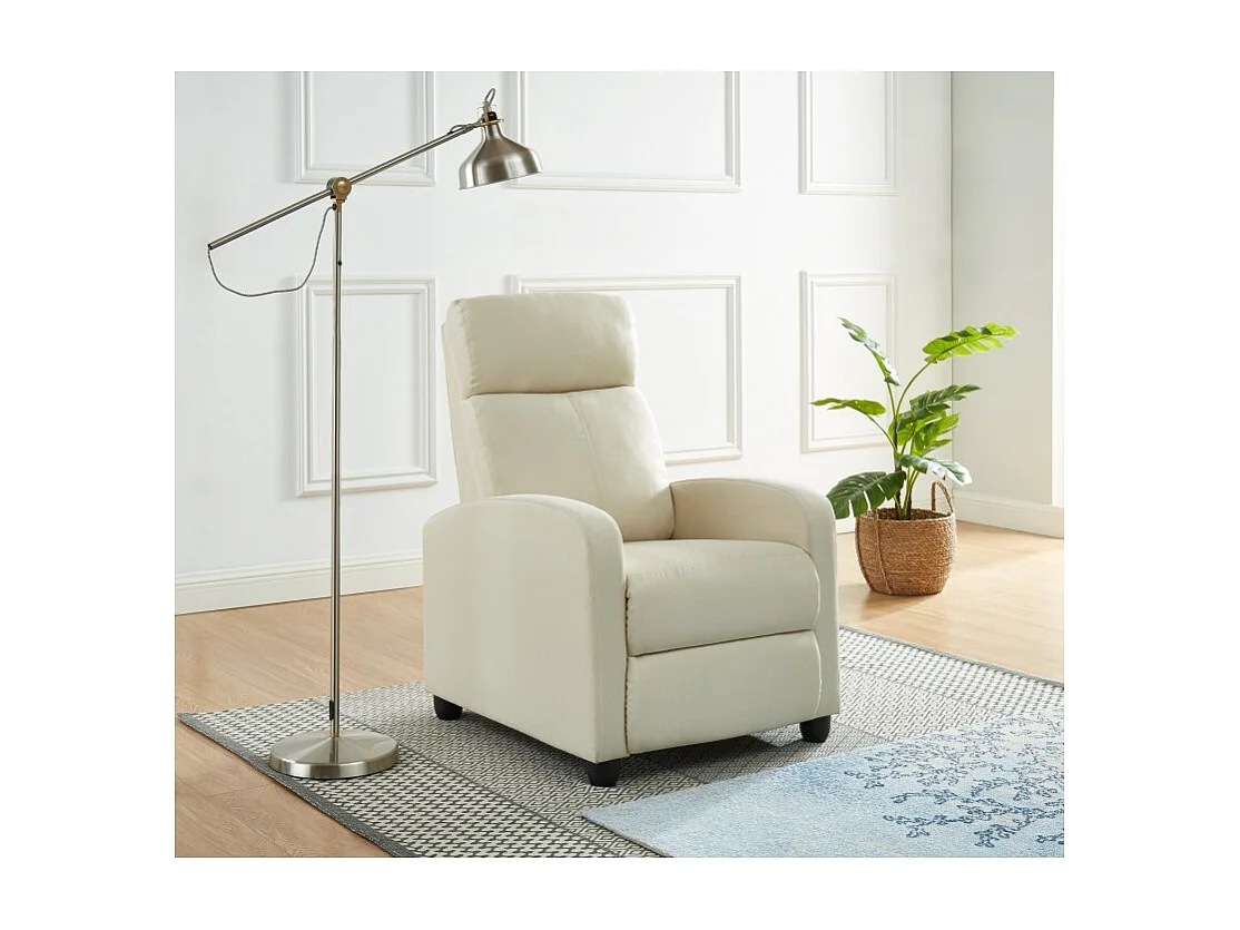 Fauteuil inclinable ALVA tissu écru fonction push back