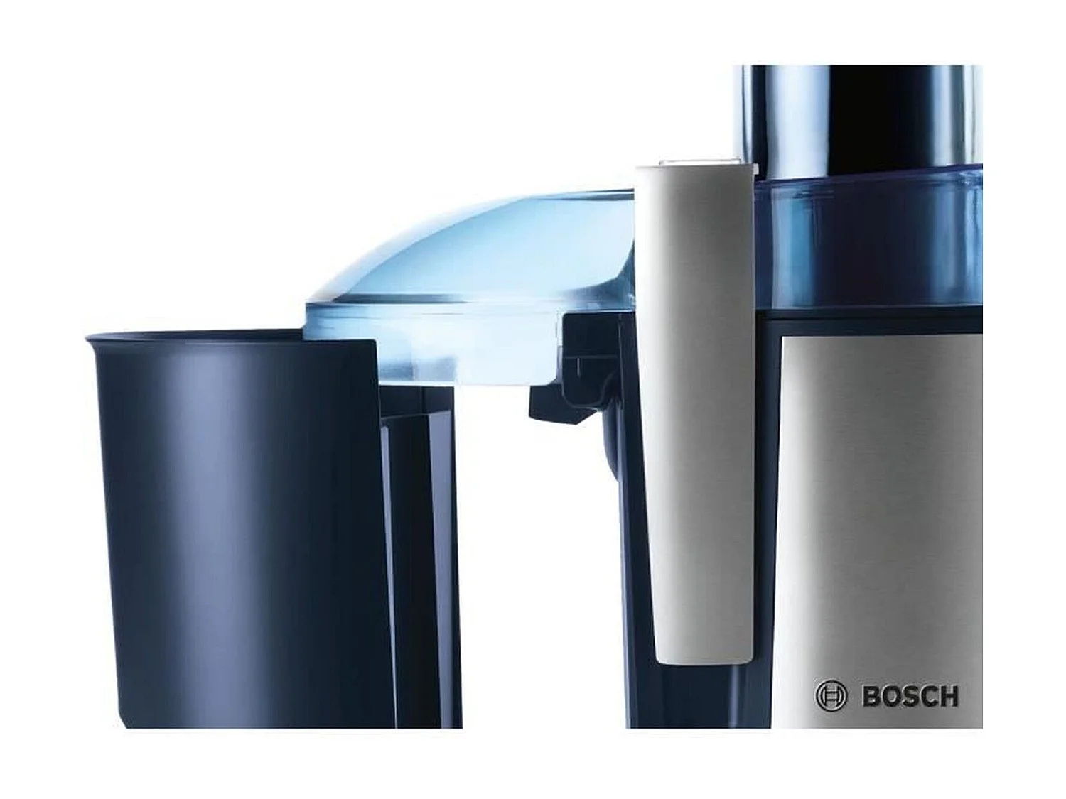 Entsafter Bosch MES3500 Edelstahl 700W, Extra Große Einfüllöffnung 73mm, 2 Geschwindigkeiten, Trester 2L, Saft 1,25L