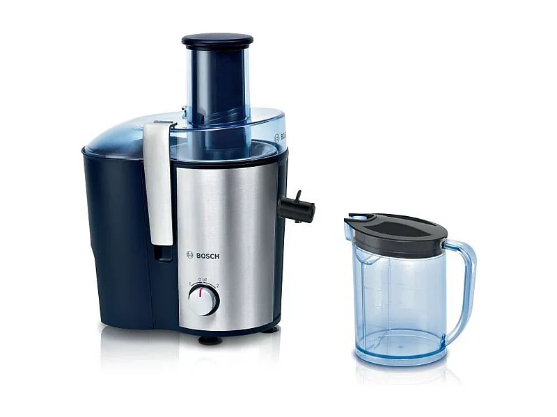 Entsafter Bosch MES3500 Edelstahl 700W, Extra Große Einfüllöffnung 73mm, 2 Geschwindigkeiten, Trester 2L, Saft 1,25L