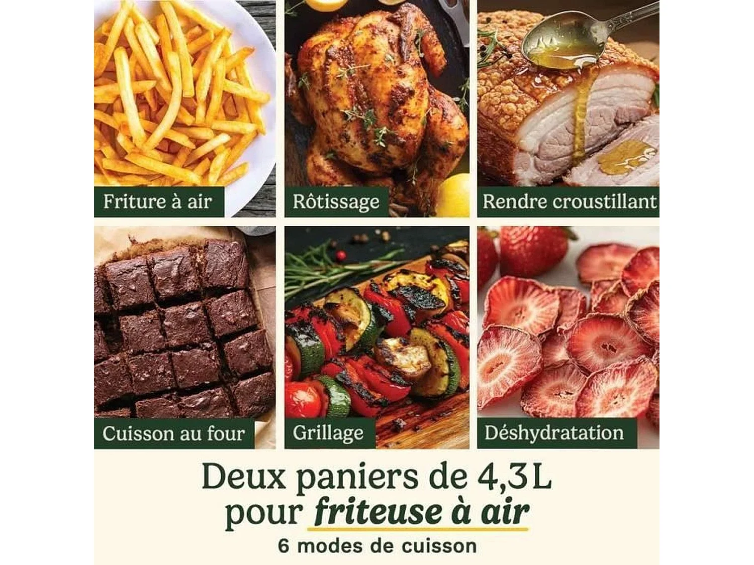 Friteuse sans huile CUISINART - Airfryer AFT13XSSE - Capacité 13,6L - Double cuves + 1 tiroir - Noir / Inox - 2400W