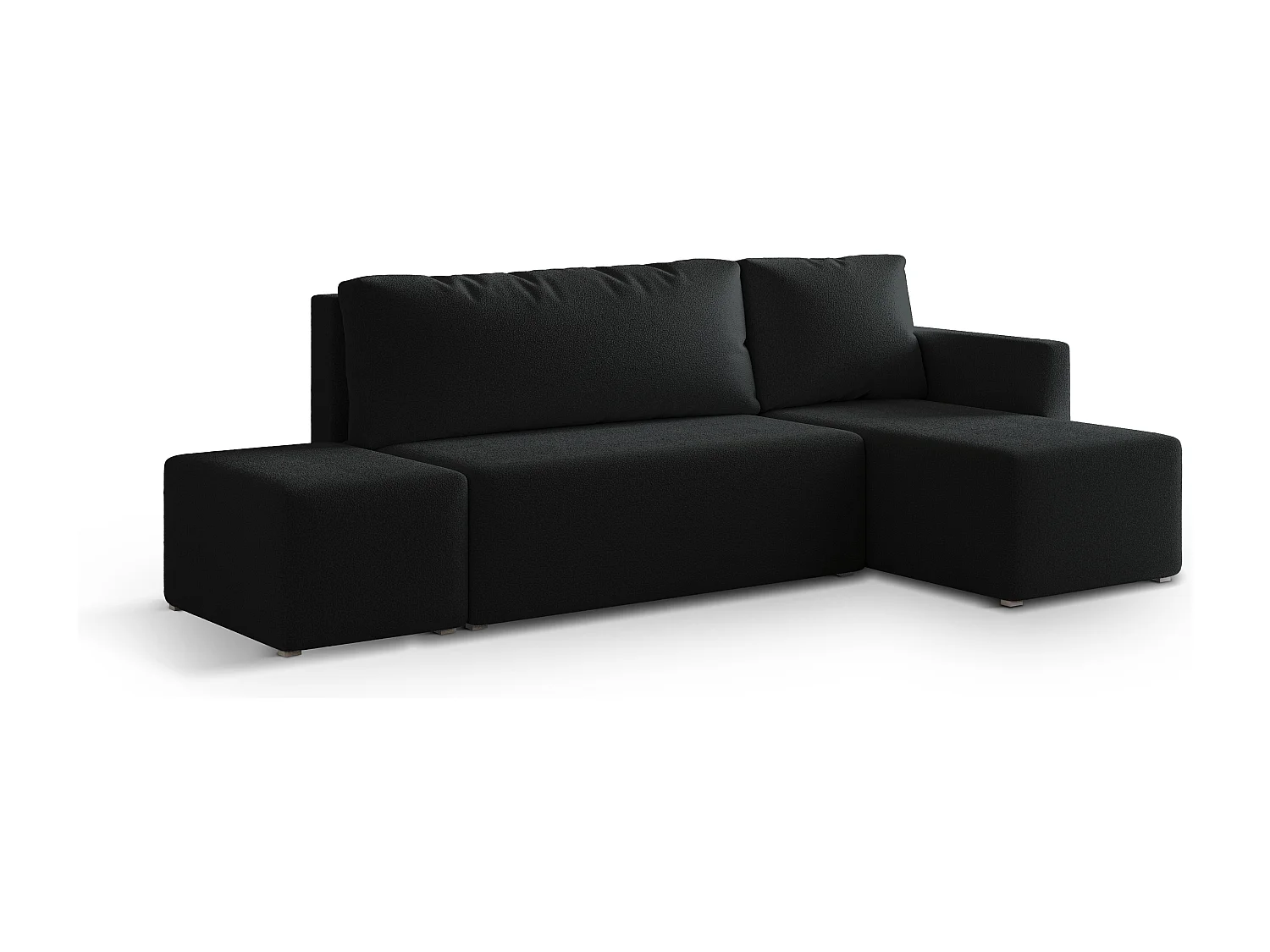 Hoekbank VELOTTI van fluweel met slaapfunctie Schwarz