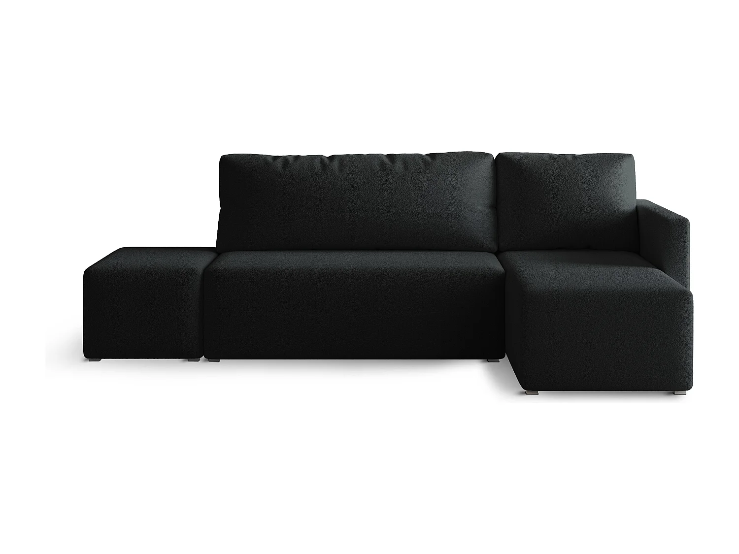 Hoekbank VELOTTI van fluweel met slaapfunctie Schwarz