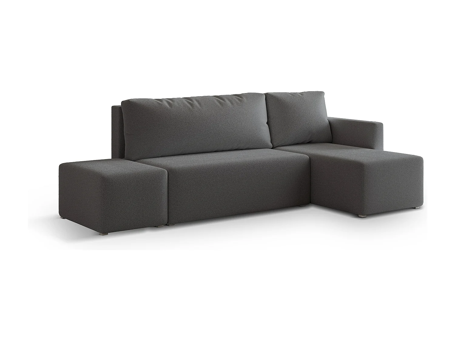 Hoekbank VELOTTI van fluweel met slaapfunctie Grau