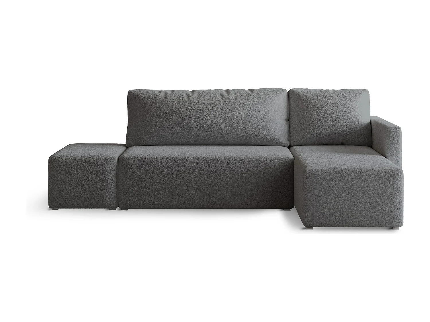 Hoekbank VELOTTI van fluweel met slaapfunctie Grau
