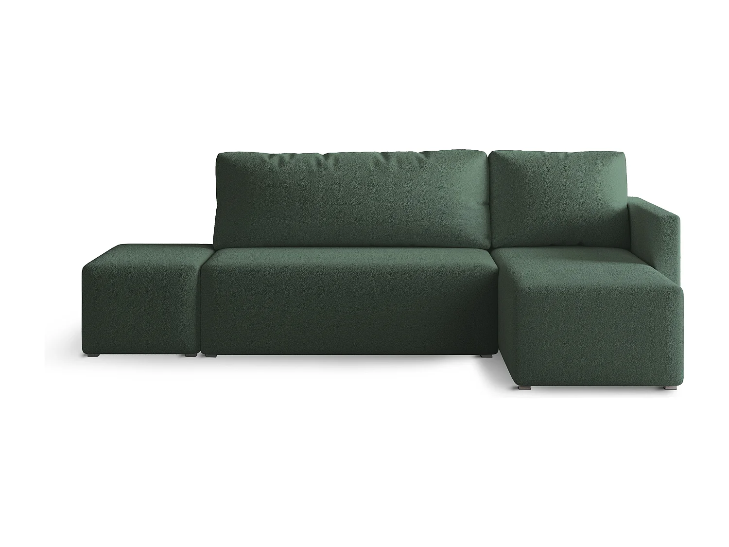Hoekbank VELOTTI van fluweel met slaapfunctie Grün