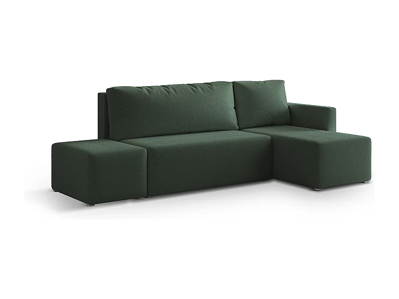 Hoekbank VELOTTI van fluweel met slaapfunctie Grün