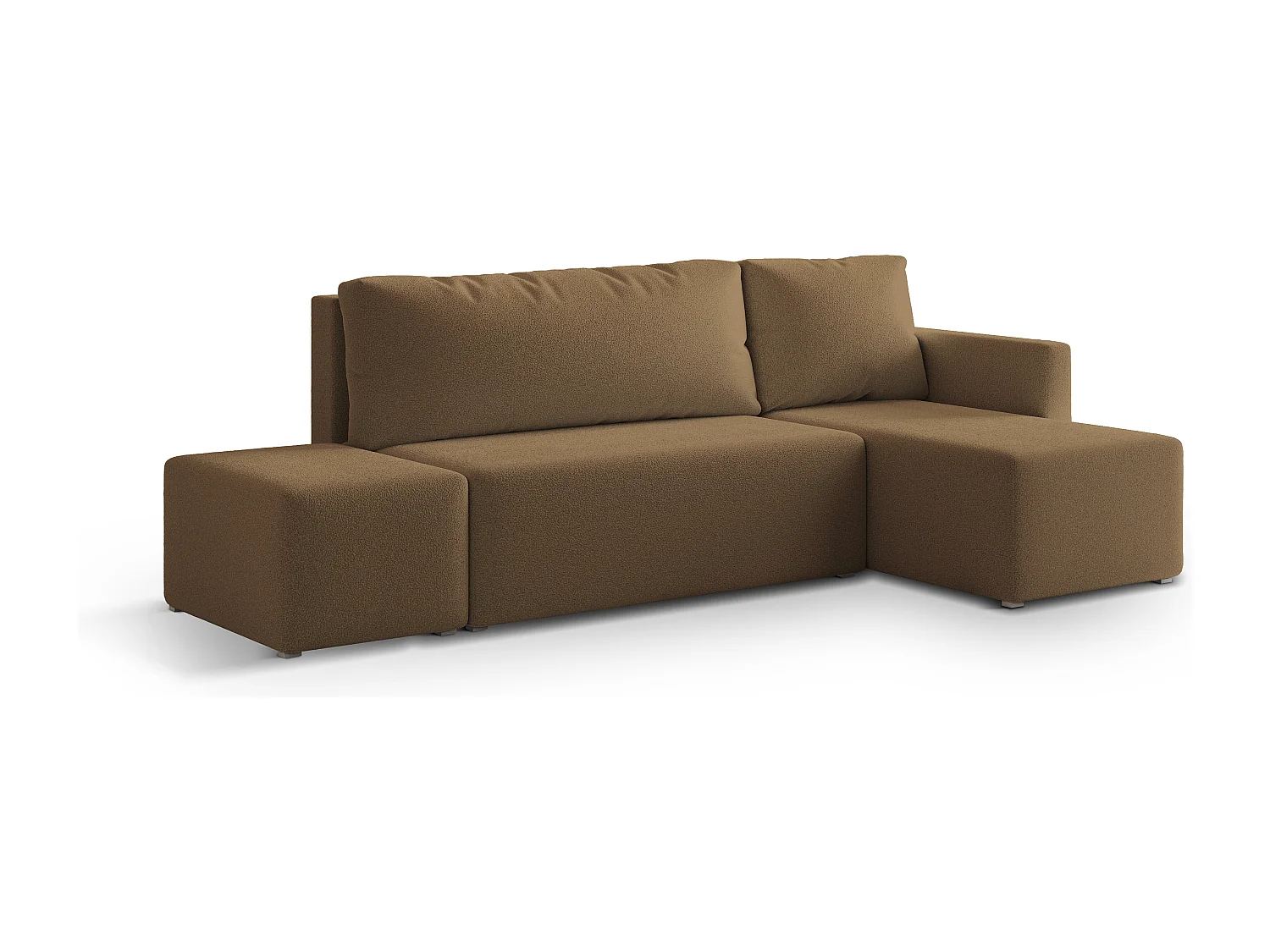 Hoekbank VELOTTI van fluweel met slaapfunctie Orange