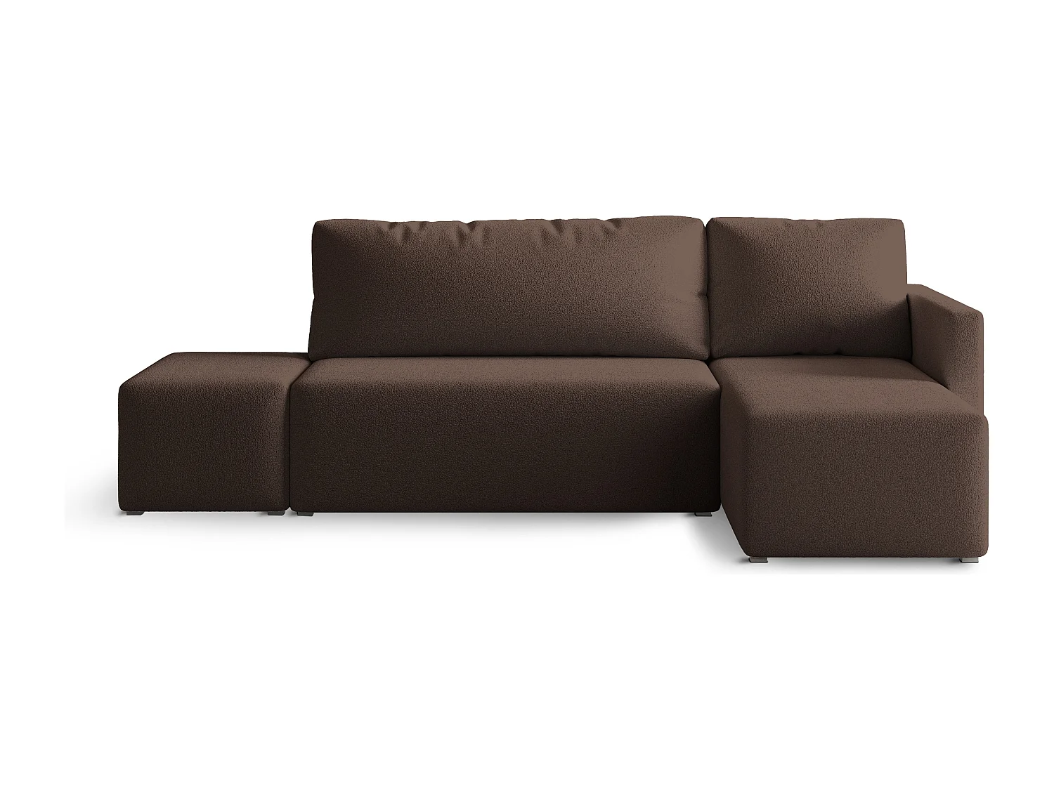 Hoekbank VELOTTI van fluweel met slaapfunctie Braun