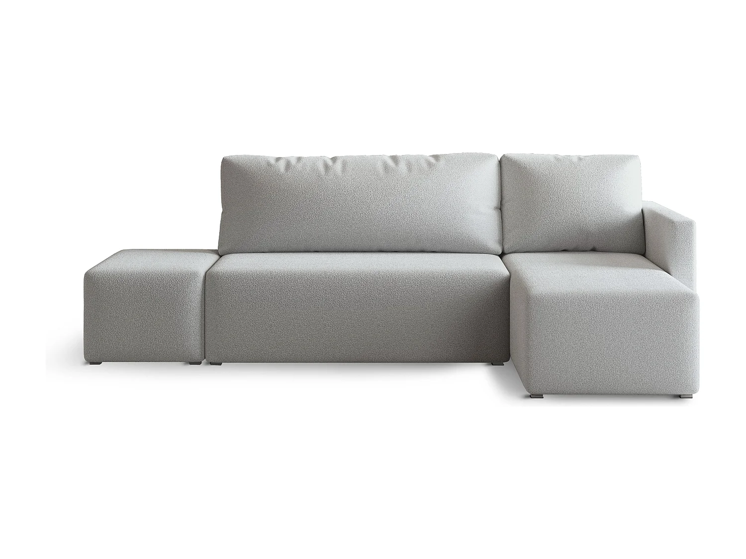 Hoekbank VELOTTI van fluweel met slaapfunctie Hellgrau