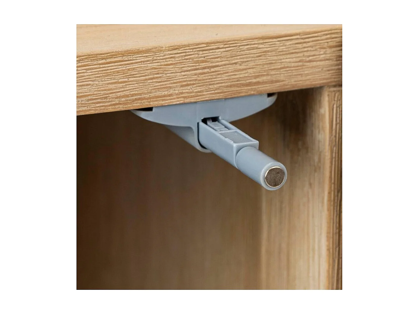 Buffet meuble de rangement en bois avec 3 portes en verre et étagères ajustables, coloris beige - Longueur 160 x Profondeur 40 x Hauteur 80 cm