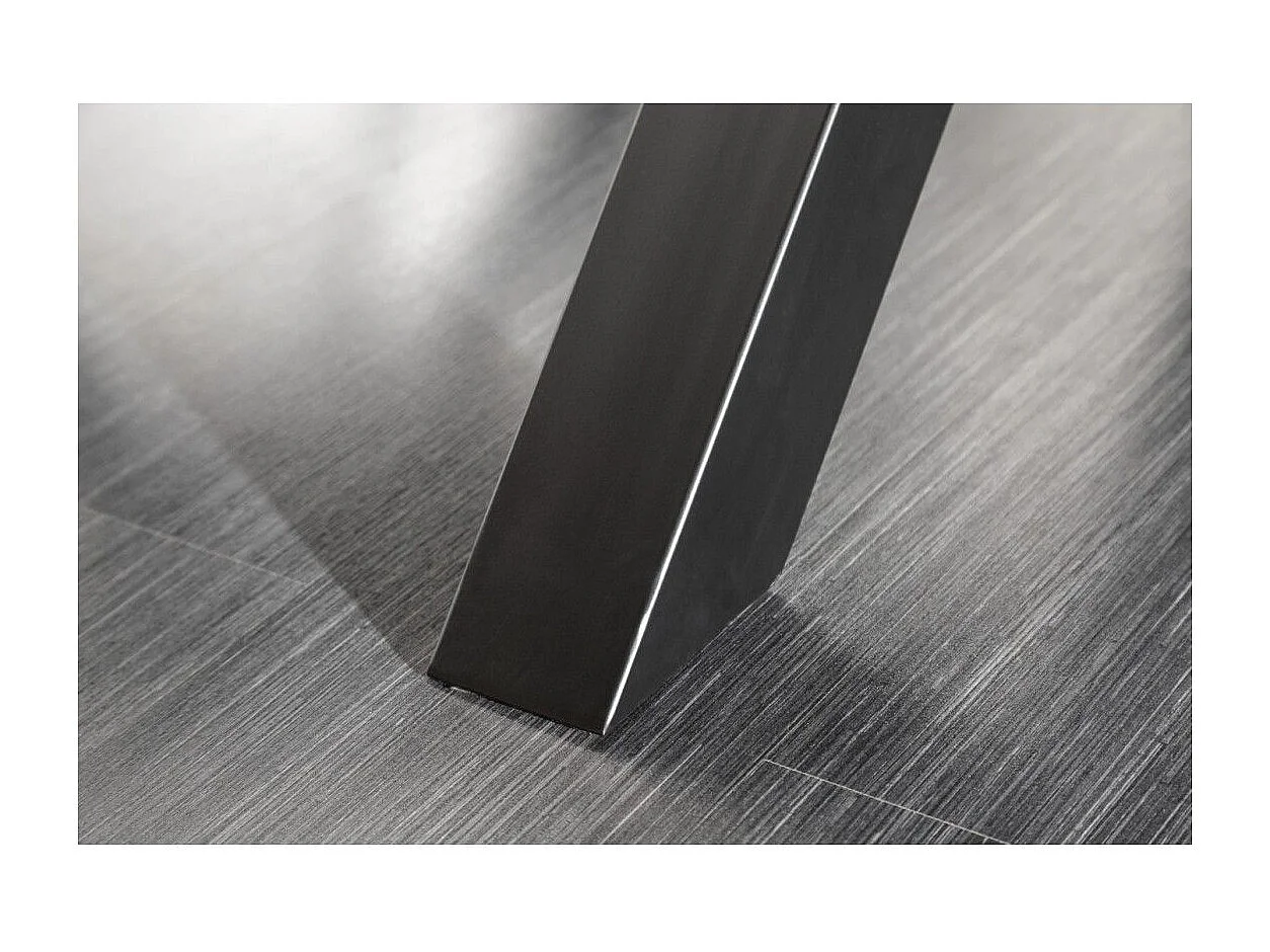 Table de salle à manger RAFTA 180 cm – Plateau en bois massif de teck – Pieds en X en métal noir