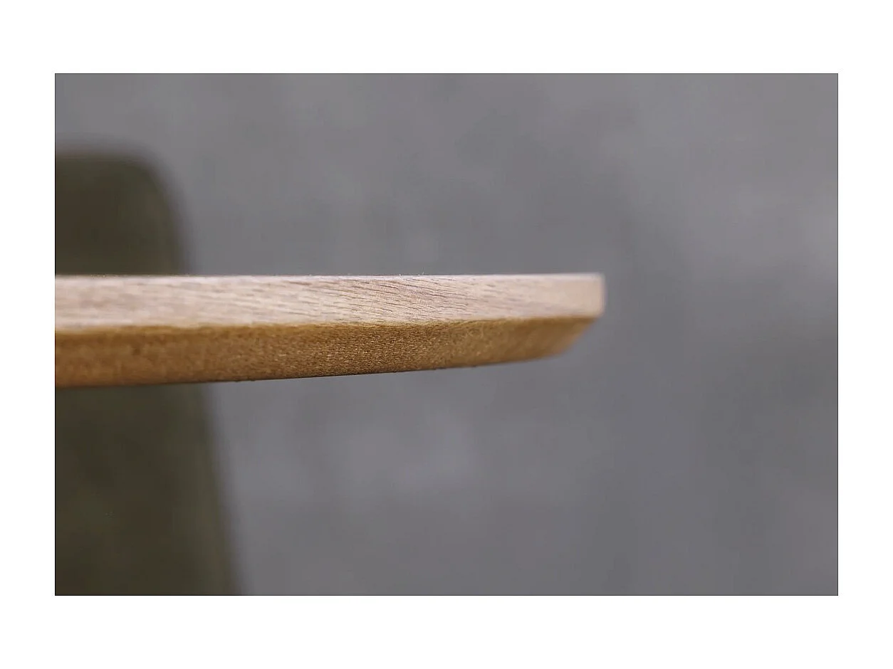 Eettafel SOREN - Eikenlook hout en metaal - 120 cm - Rond - Industriële stijl