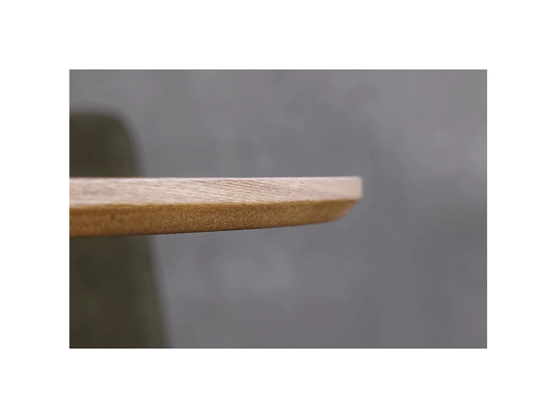 Table de salle à manger SOREN – Aspect chêne et métal – 120 cm – Ronde – Style industriel