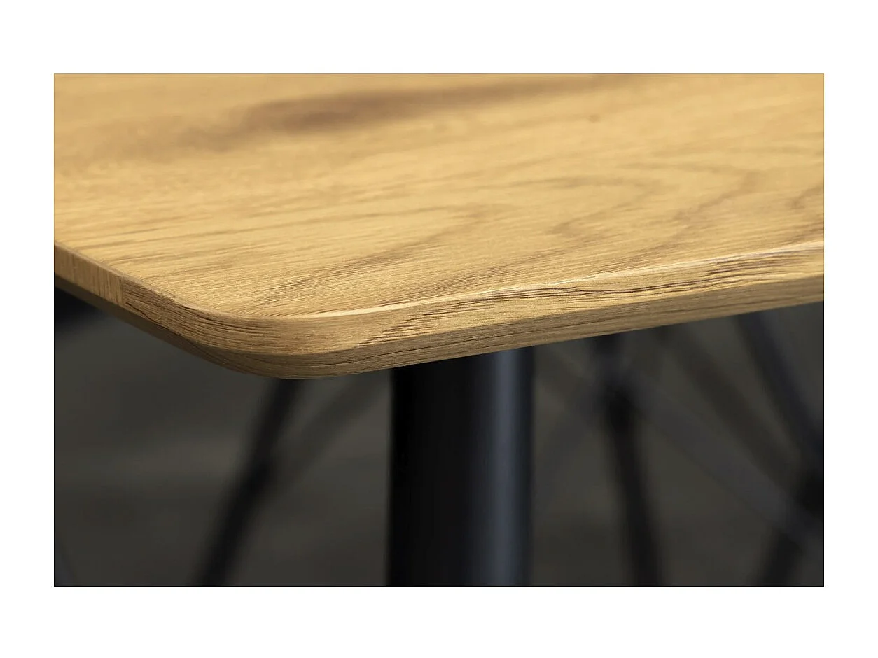 Eettafel CALDERO 120 cm – Eigentijdse tafel in wild eiken look en metaal