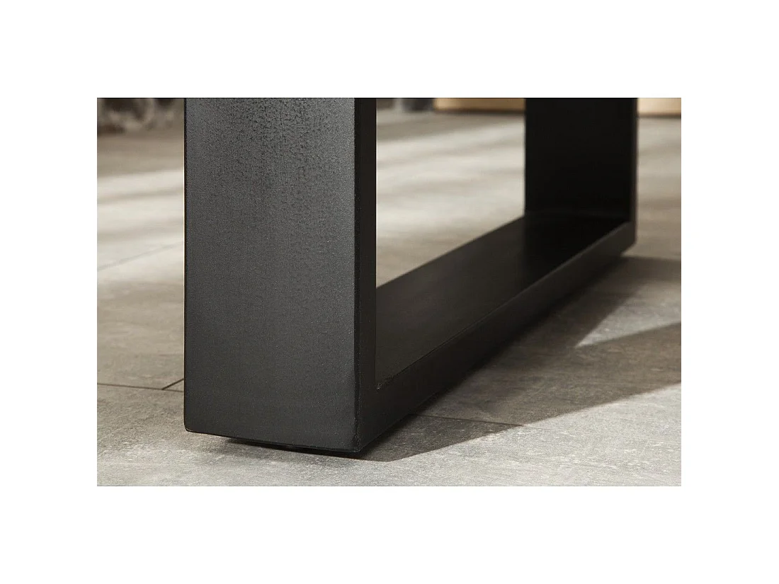 LODEN-tafel 180 cm Blad van massief mangohout en zwarte metalen poten