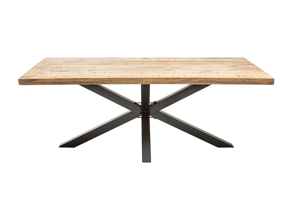 Table de salle à manger SOLARA 180 cm – Plateau en bois massif de manguier et métal noir