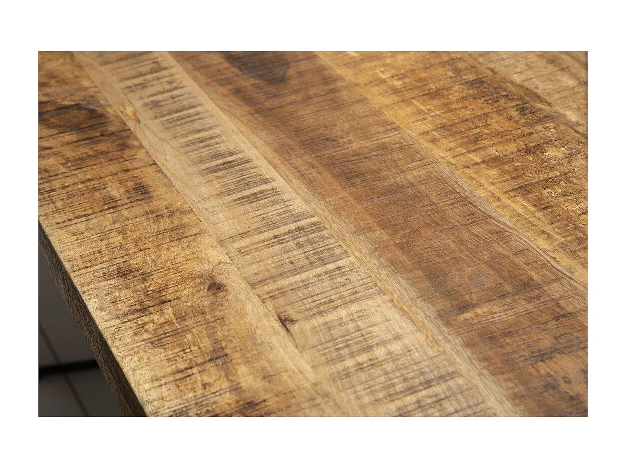 Table de salle à manger SOLARA 180 cm – Plateau en bois massif de manguier et métal noir