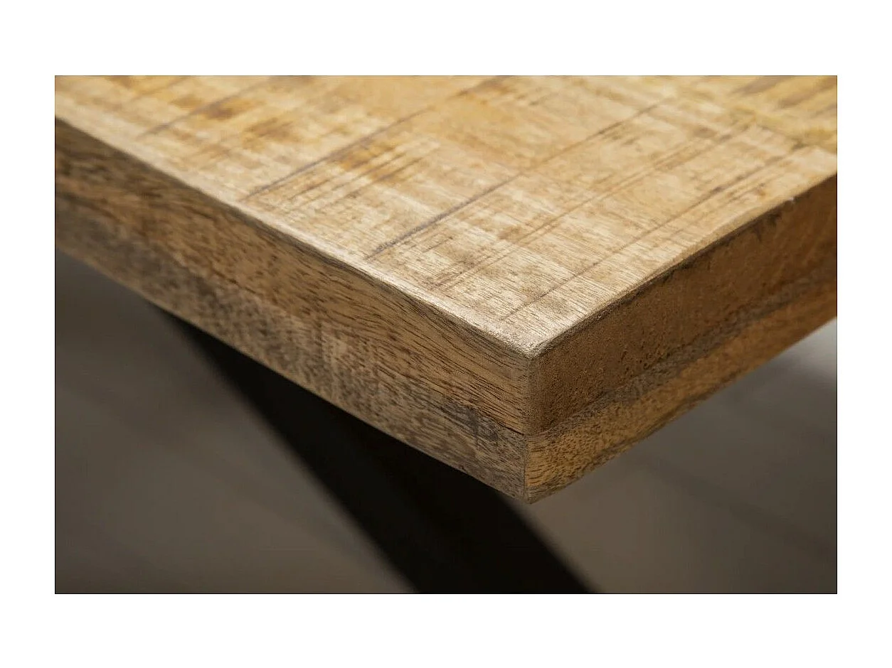 Table de salle à manger SOLARA 180 cm – Plateau en bois massif de manguier et métal noir