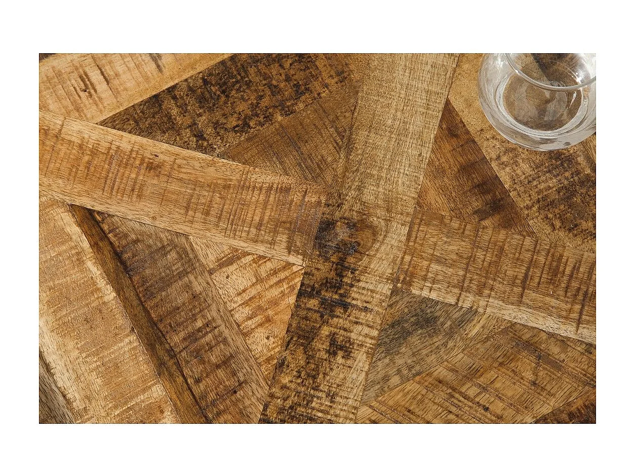 ZAREL 200 cm – Blad van massief mangohout en zwart metaal