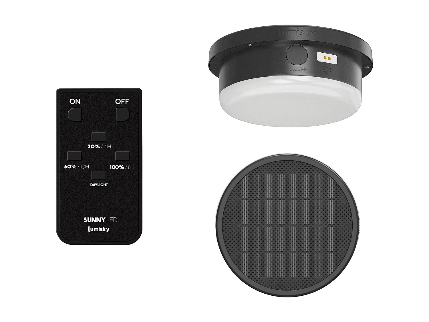 Lampe de table solaire NERIO SMALL en acier noir H31cm