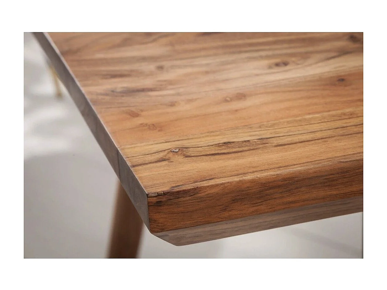 Table de salle à manger SCANI 200 cm – Plateau en bois massif d'acacia verni et structure assortie