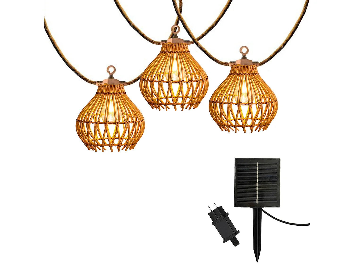 Guirlande solaire ROTILIA HYBRID 10 ampoules 8M