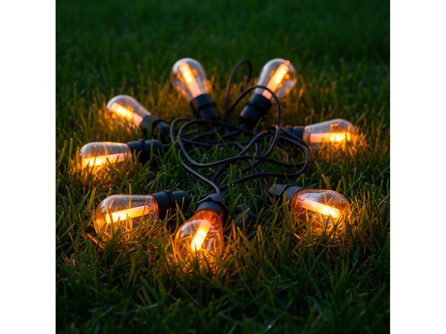 Guirlande solaire raccordable FLAMA 10 ampoules flamme 8M