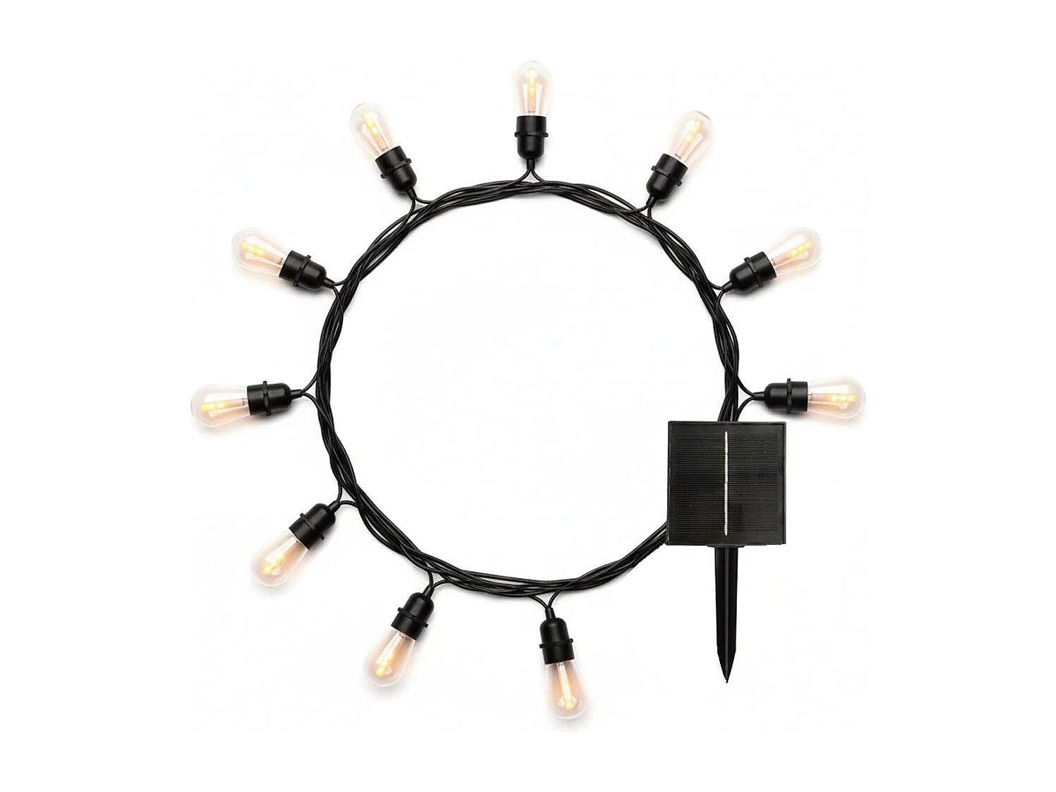 Guirlande solaire raccordable FLAMA 10 ampoules flamme 8M