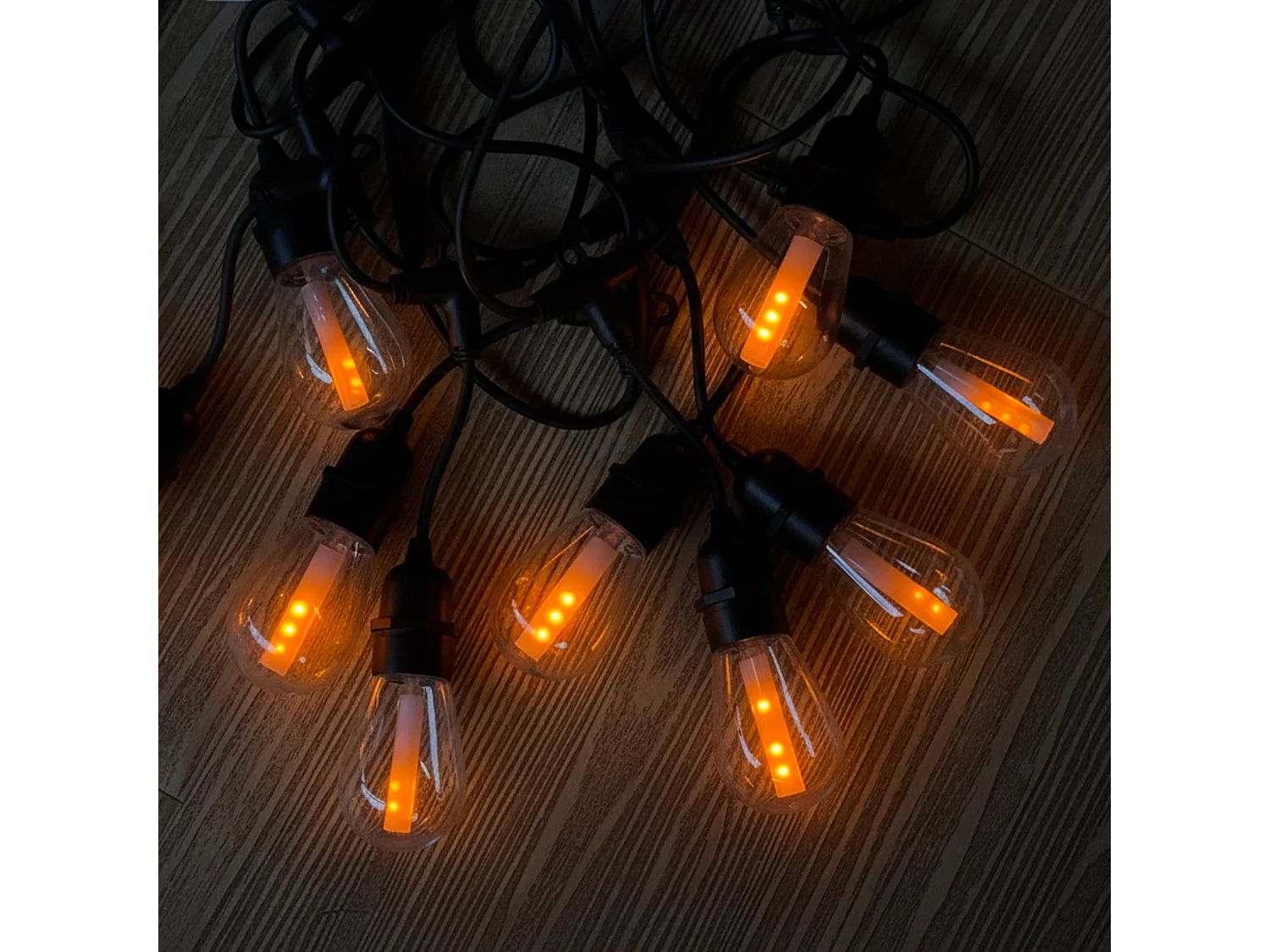 Guirlande solaire raccordable FLAMA 10 ampoules flamme 8M