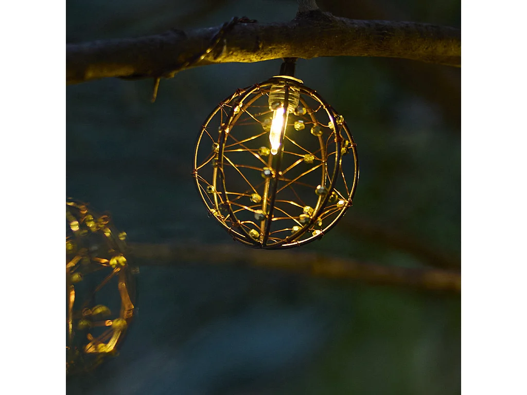 Guirlande solaire RUSTY LIGHT 10 cages 4M