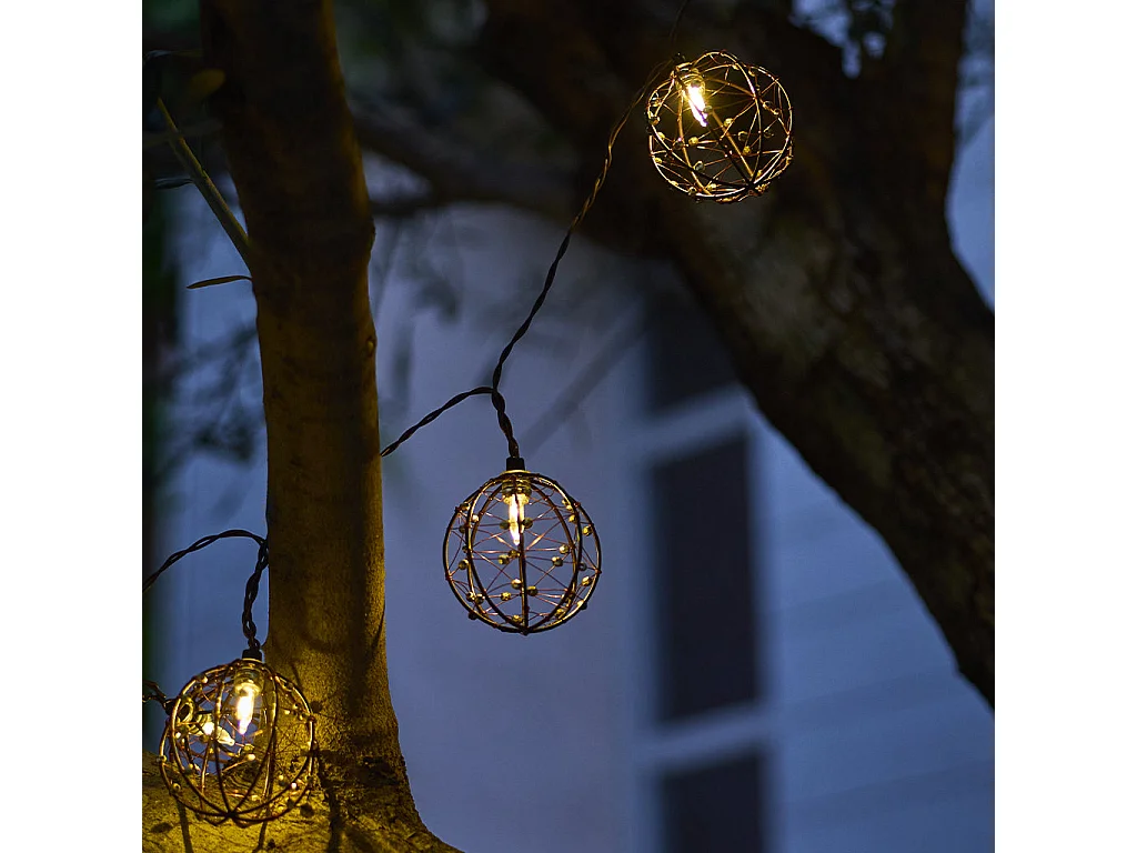 Guirlande solaire RUSTY LIGHT 10 cages 4M