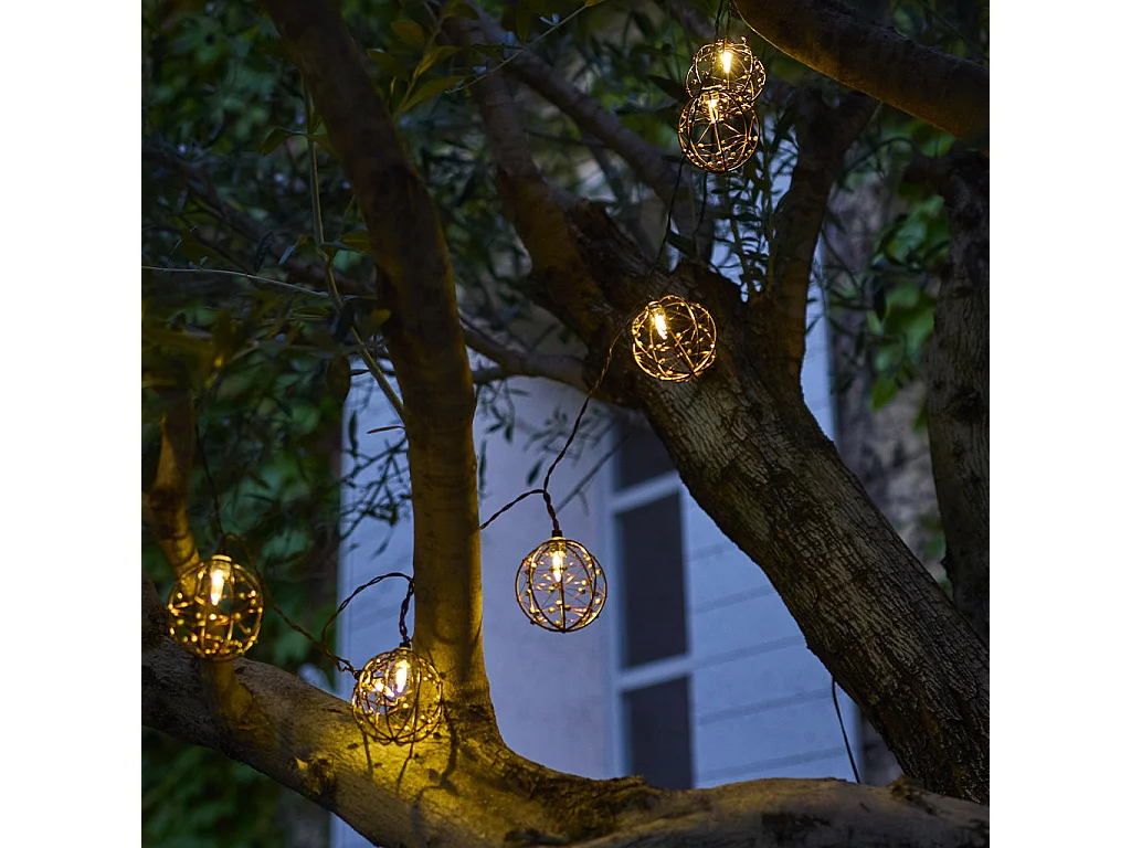 Guirlande solaire RUSTY LIGHT 10 cages 4M