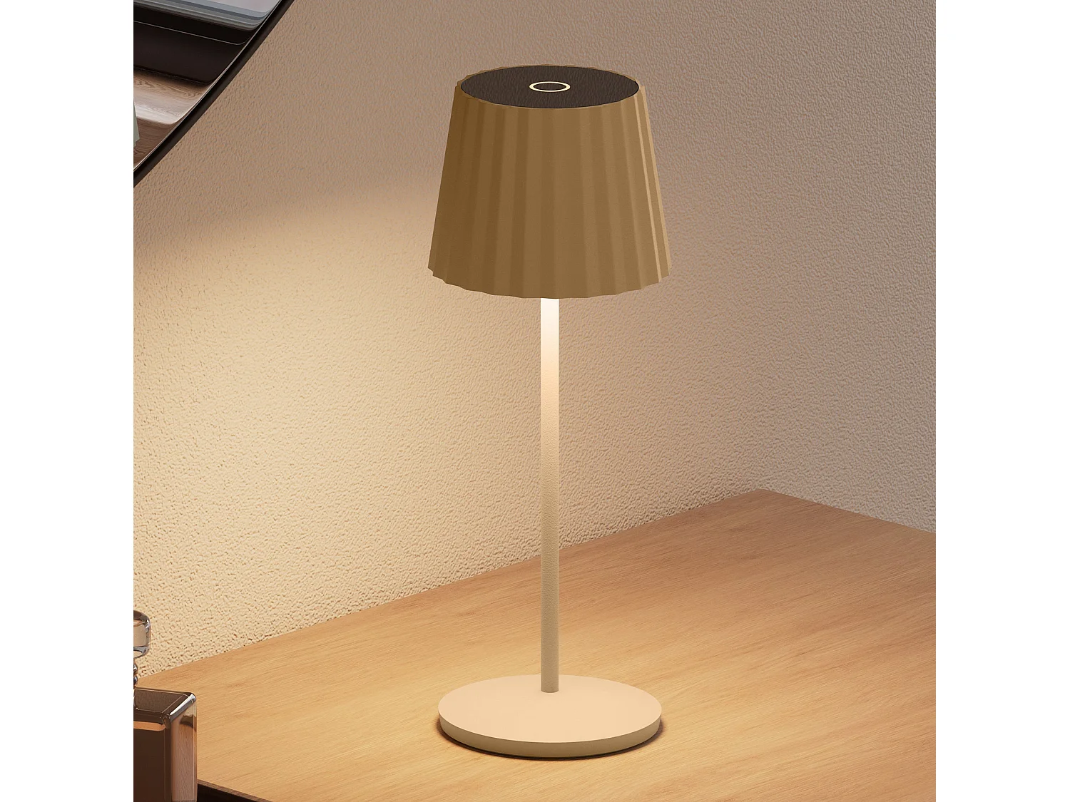 6 Lampes de table ABBY Sable H30cm + base de chargement