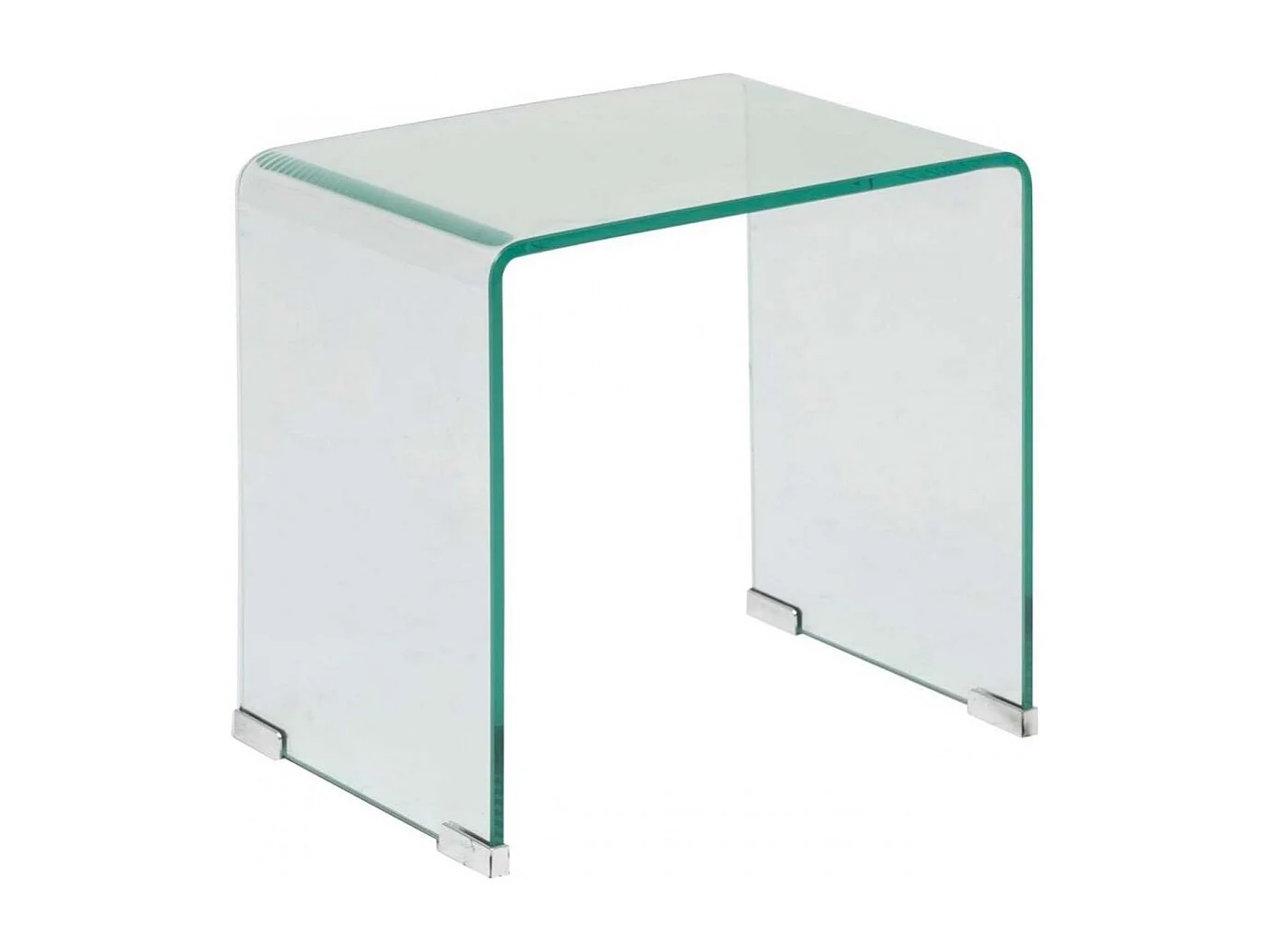 Lot de 2 tables gigognes en verre trempé transparent - Longueur 51 x Profondeur 30 x Hauteur 47 cm