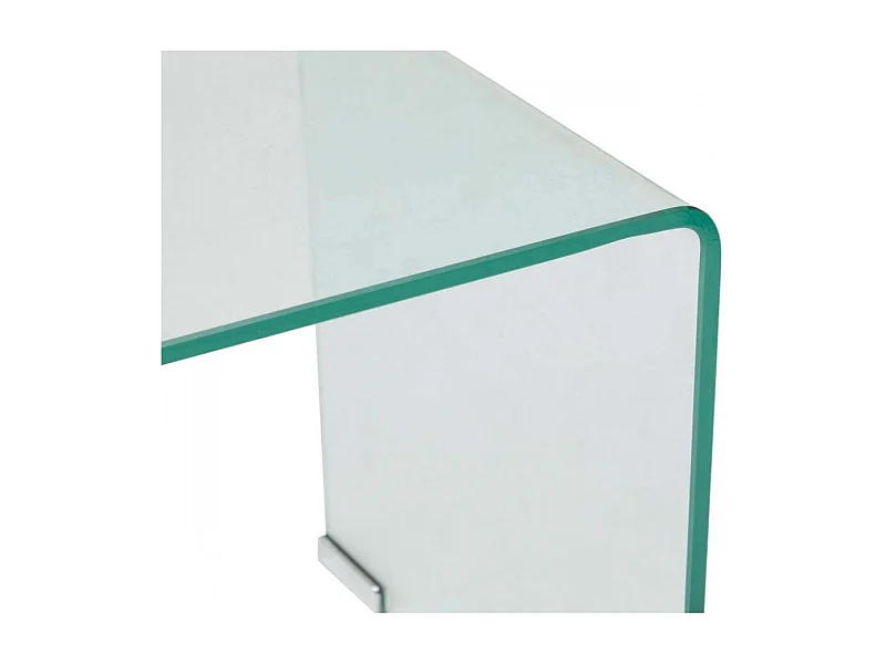 Lot de 2 tables gigognes en verre trempé transparent - Longueur 51 x Profondeur 30 x Hauteur 47 cm