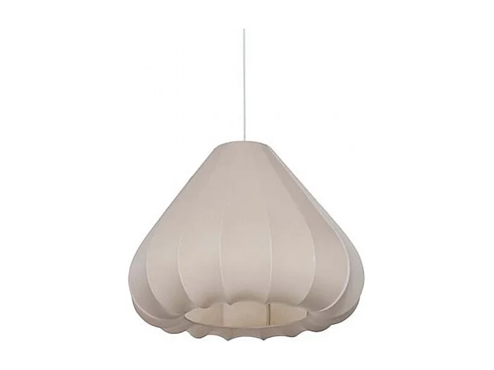 Luminaire suspension en forme de poire nervurée, coloris beige - Diamètre 49 x Hauteur 119 cm