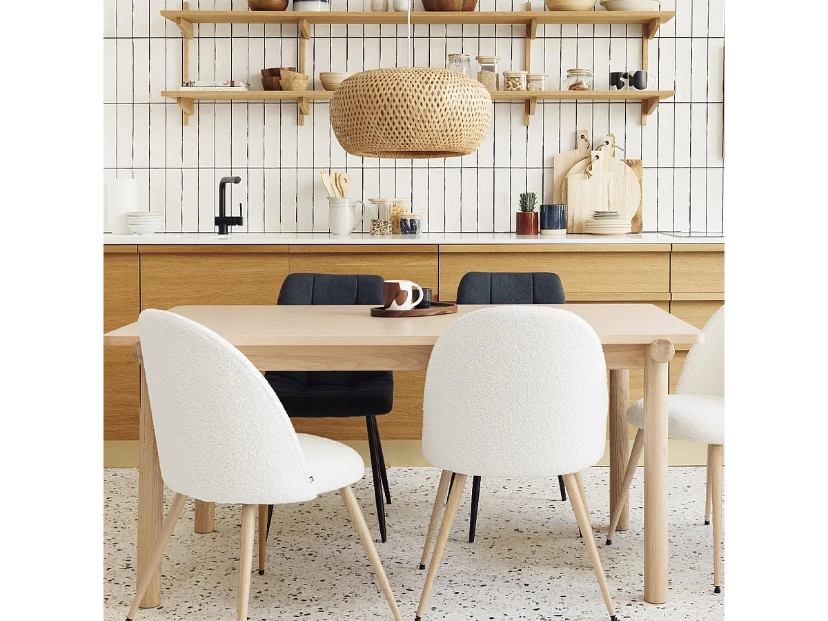 Luminaire suspension ovale en bambou naturel - Diamètre 46 x Profondeur 22 cm