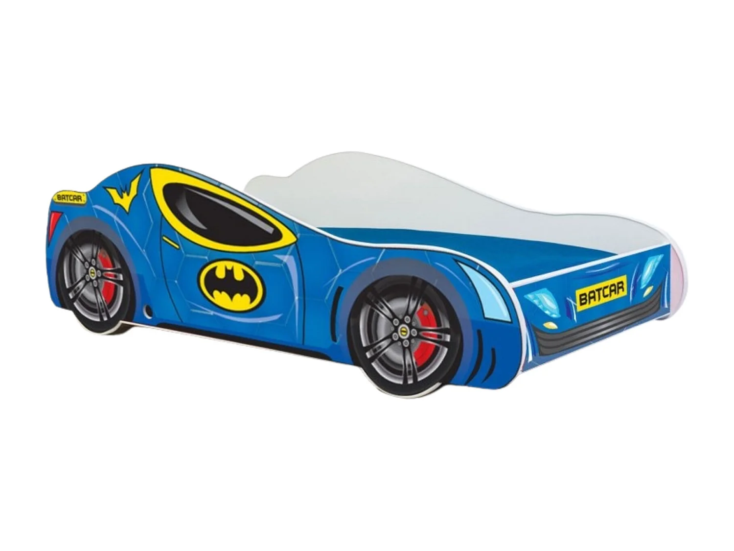 Cama Infantil Batcar Azul 160x80 cm – Incluye Colchón, Diseño Deportivo y Divertido, Estructura Compacta y Segura