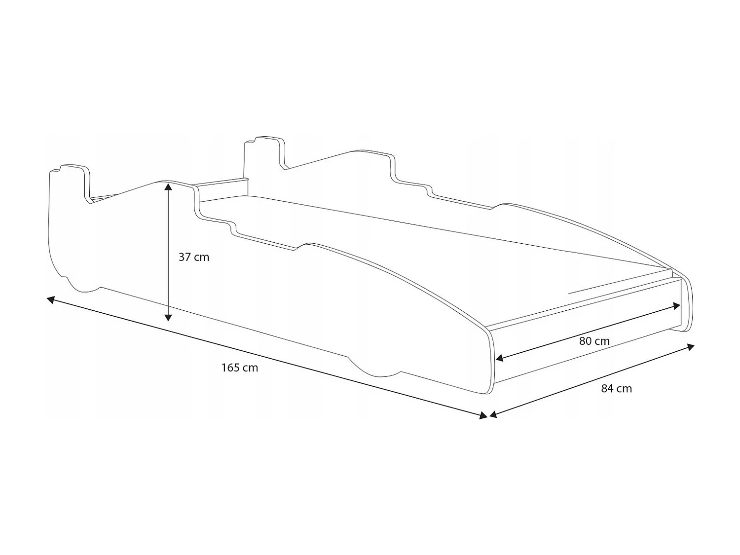 Cama Infantil en Forma de Coche Azul 160x80 cm – Incluye Colchón y Estructura Completa, Diseño Deportivo y Divertido