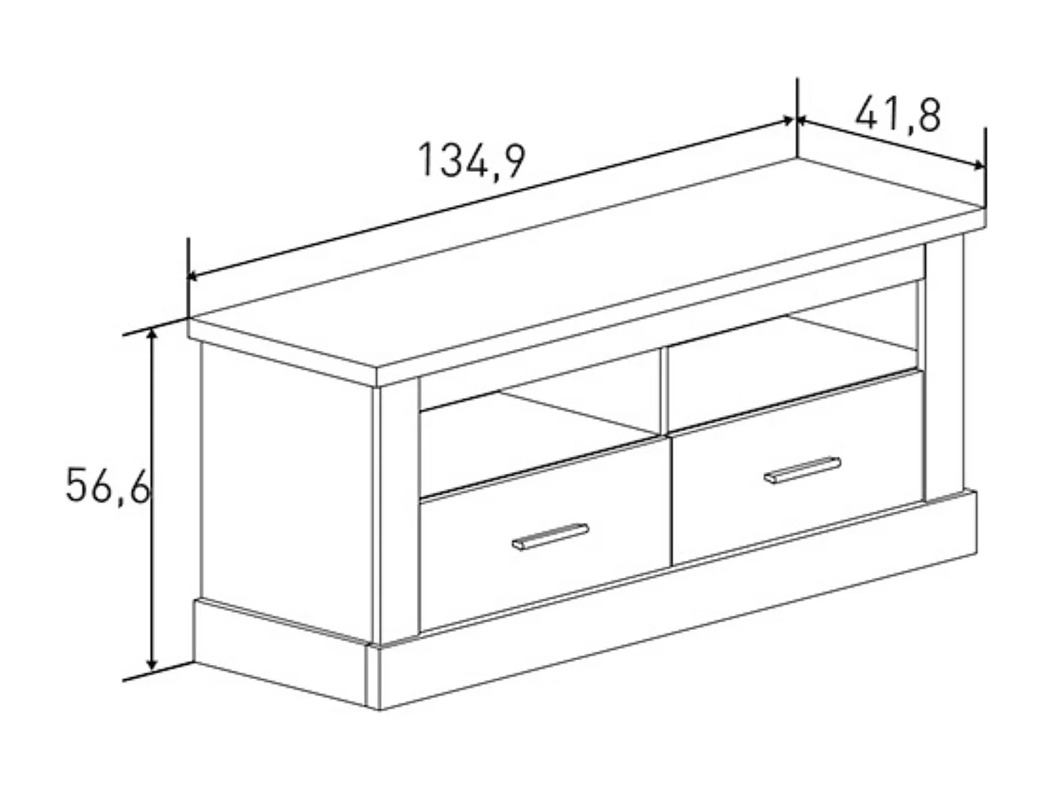Mueble de Comedor, Mueble Televisión, Acabado en Color Cañón, Medidas: 297 cm (Ancho) x 201,6 cm (Alto) x 41,8 cm (Fondo)