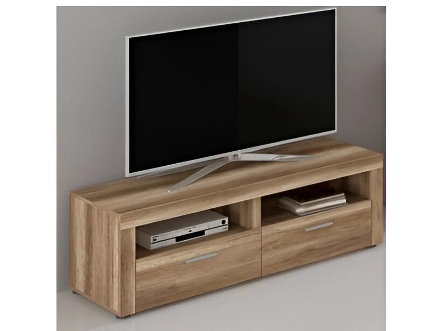 Mueble de Comedor, Mueble Televisión, Acabado en Color Cañón, Medidas: 235 cm (Ancho) x 177 cm (Alto) x 41,4 cm (Fondo)