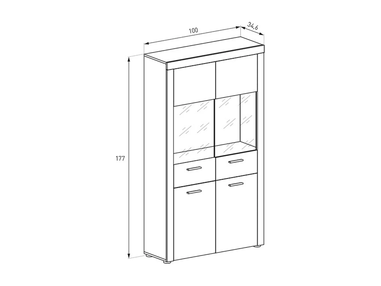 Mueble de Comedor, Mueble Televisión, Acabado en Color Cañón, Medidas: 301 cm (Ancho) x 177 cm (Alto) x 41,4 cm (Fondo)
