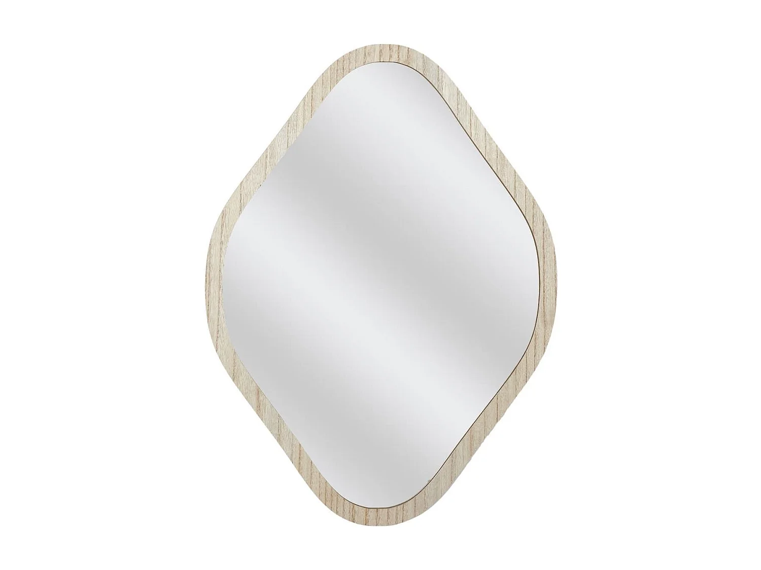 Miroir déco losange 60 cm avec contour en bois