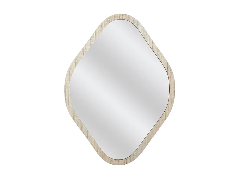 Miroir déco losange 60 cm avec contour en bois
