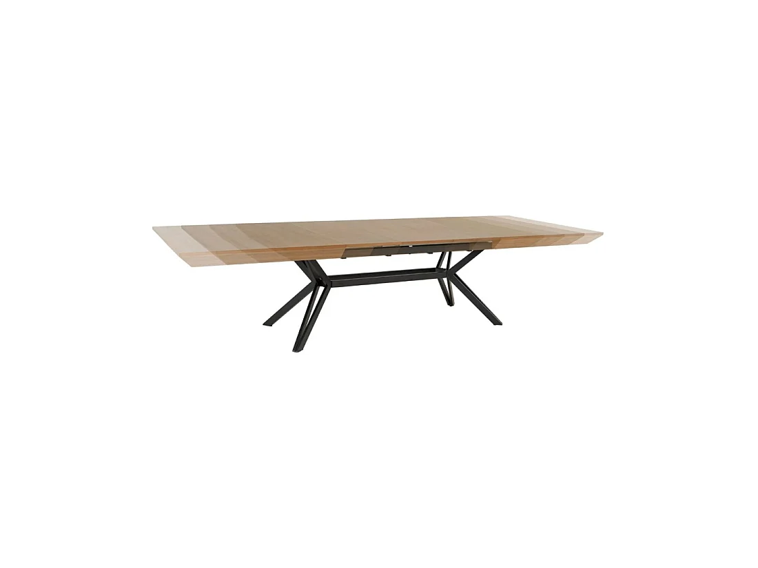 Eettafel RADIAM - Donker notenhout gefineerd MDF en metaal - 200-320 cm - Uitschuifbaar