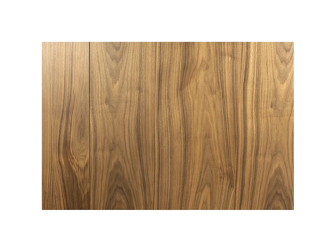 Eettafel RADIAM - Donker notenhout gefineerd MDF en metaal - 200-320 cm - Uitschuifbaar