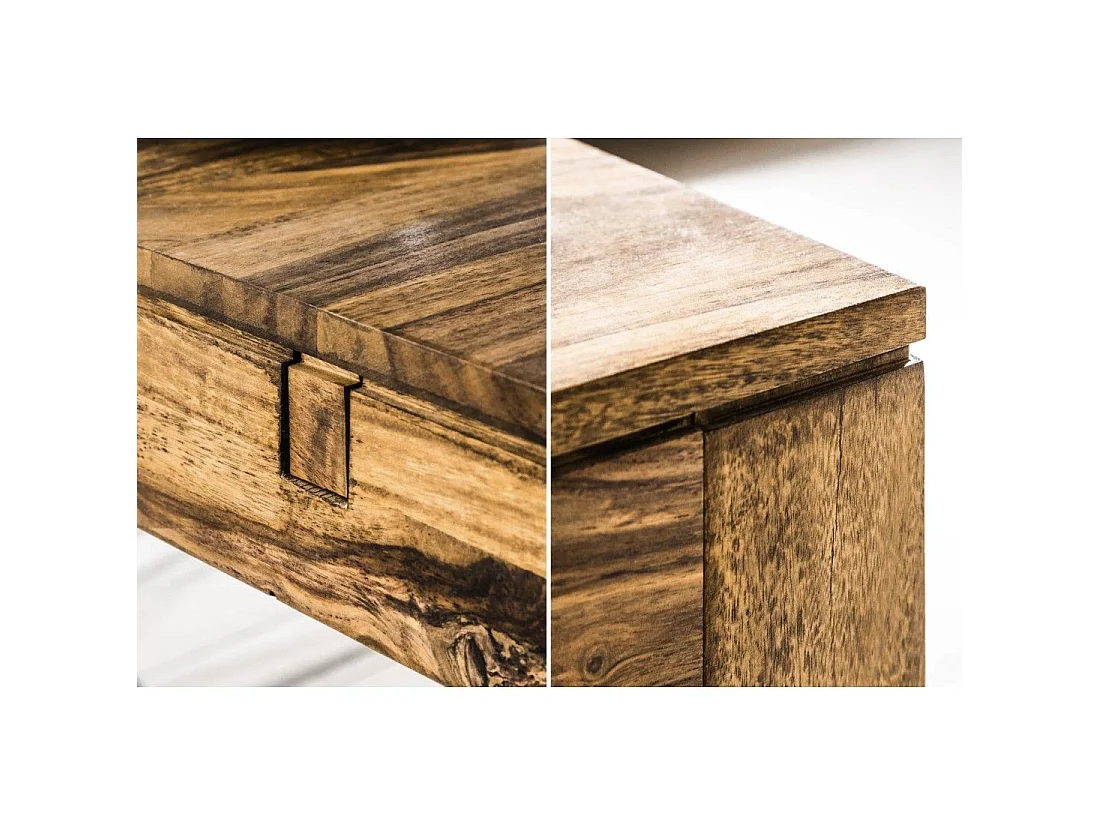 Table de salle à manger TAVINA 160–240 cm – Table extensible en bois massif de Sheesham verni