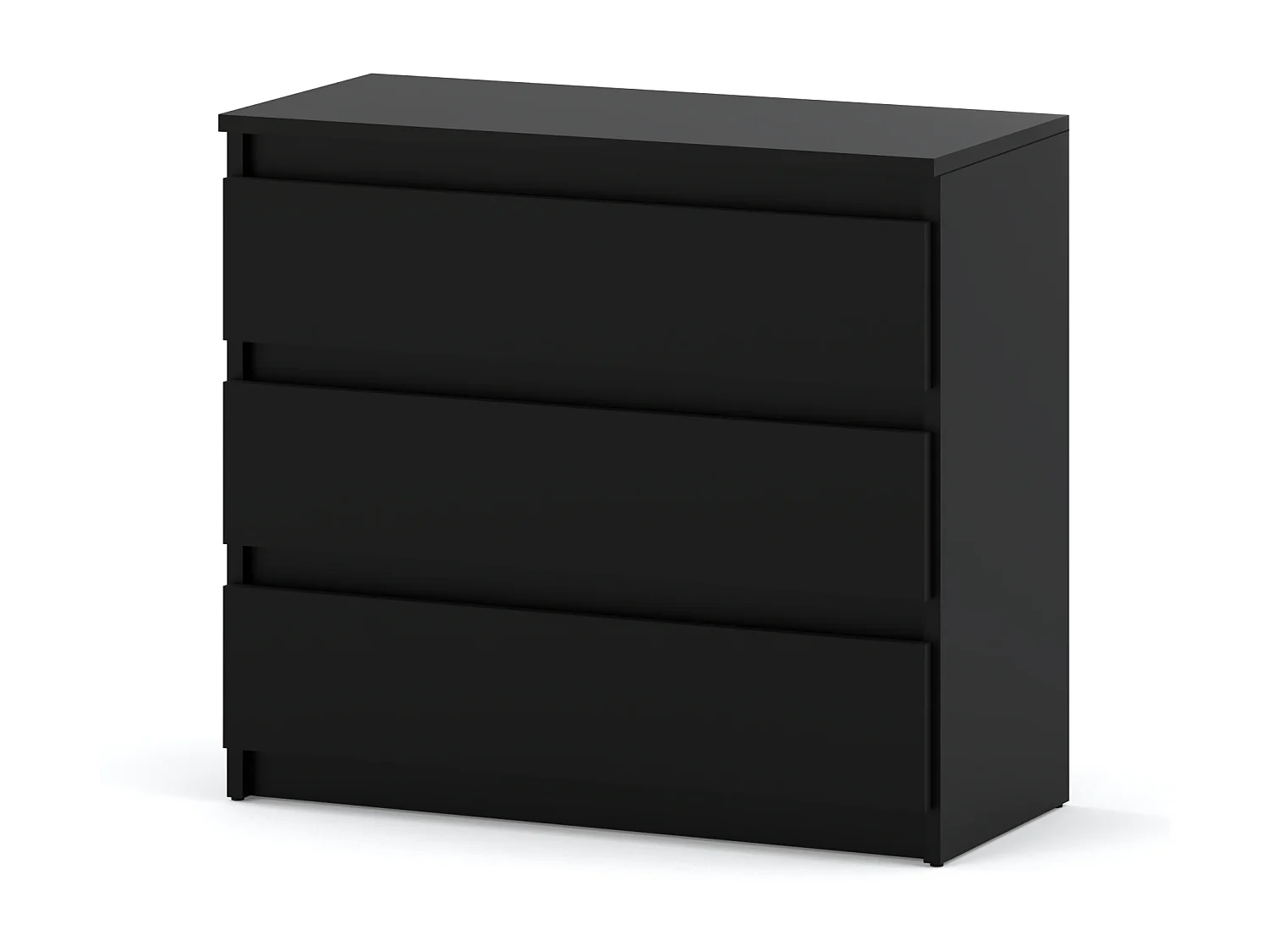 Commode noire avec 3 tiroirs 80 cm – meuble TV, mobilier pour salon et chambre