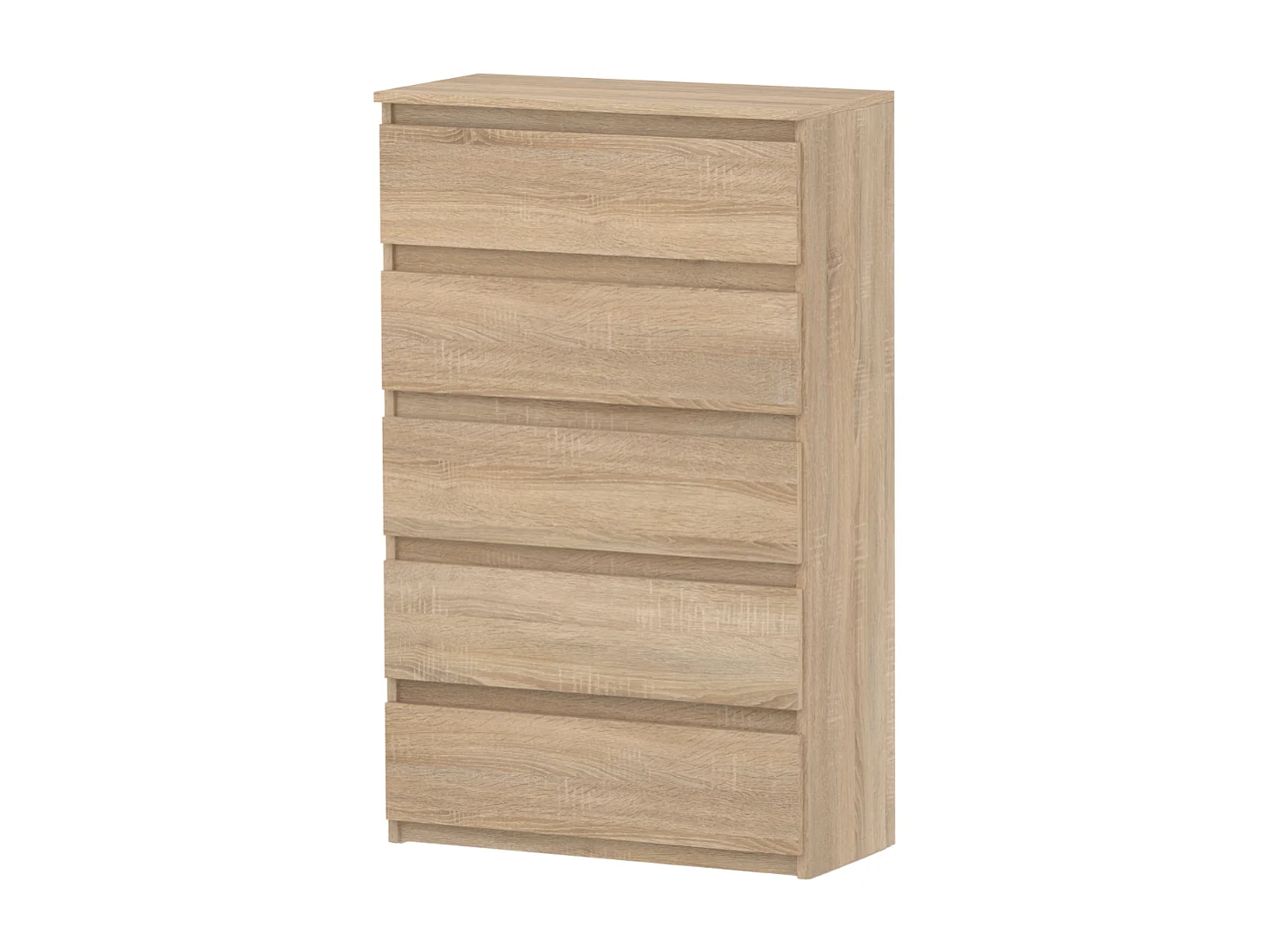 Arcón 5 cajones roble Sonoma 70 cm - Amplio mueble de TV tipo loft para salones